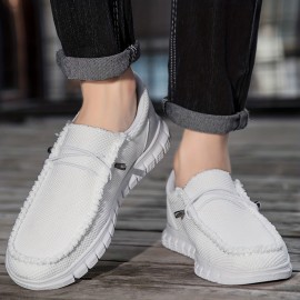 Men's Trendy No Tie Slip On Loafers, Casual Outdoor Walking Shoes, Assorted Colors