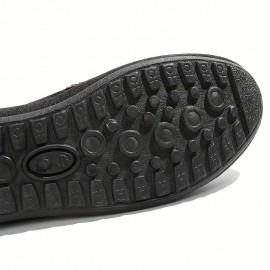 Men's Solid Canvas Loafers, Casual Comfy Slip On Shoes Flat Shoes For Men's Outdoor Footwear