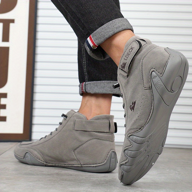 mens fashionable ankle top breathable casual shoes trendy non slip sneakers details 4